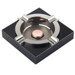 Metal Cigar Ashtray with Wood Base for Men