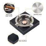 Metal Cigar Ashtray with Wood Base for Men