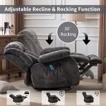 Comfy Grey Massage Swivel Rocker Recliner Chair