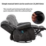Comfy Grey Massage Swivel Rocker Recliner Chair