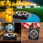 Metal Cigar Ashtray with Wood Base for Men