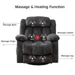 Comfy Grey Massage Swivel Rocker Recliner Chair