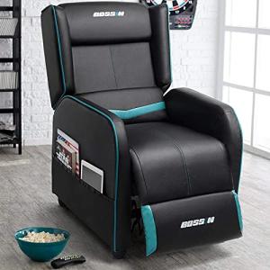Teal Blue Gaming Recliner Chair for Adults