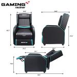 Teal Blue Gaming Recliner Chair for Adults