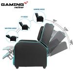Teal Blue Gaming Recliner Chair for Adults