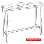 Mr IRONSTONE 47" White Pub Table for Man Cave