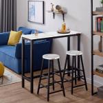 Mr IRONSTONE 47" White Pub Table for Man Cave