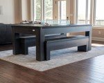 New York Nights 7 Ft Pool Table & Bench Set