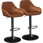 Set of 2 Adjustable PU Leather Bar Stools