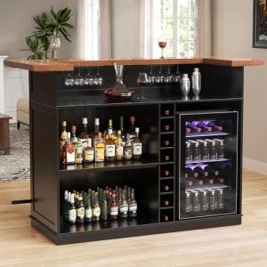 U-Shape Mini Bar Unit with Fridge Space