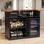 U-Shape Mini Bar Unit with Fridge Space