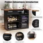 U-Shape Mini Bar Unit with Fridge Space