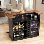 U-Shape Mini Bar Unit with Fridge Space