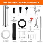 Stainless Steel Dual Tap Kegerator Tower Dispenser