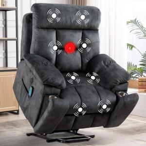 CANMOV Large Power Lift Recliner with Massage and Heat