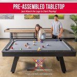 GoSports 7 ft Wood Finish Pool Table