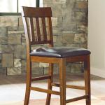 RaleHadd 26" Faux Leather Barstool Set, Brown