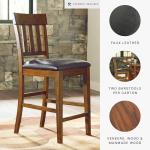 RaleHadd 26" Faux Leather Barstool Set, Brown