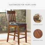 RaleHadd 26" Faux Leather Barstool Set, Brown