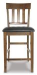 RaleHadd 26" Faux Leather Barstool Set, Brown