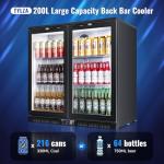 Tylza 200L Back Bar Cooler with Glass Doors