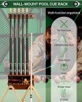 Wall Mount Pool Cue Holder for 6 Sticks
