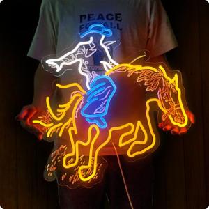 Cowboy Neon Wall Sign for Man Cave Decor