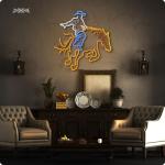Cowboy Neon Wall Sign for Man Cave Decor