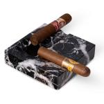 Bey-Berk Zebra Marble Cigar Ashtray with Rests