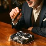 Bey-Berk Zebra Marble Cigar Ashtray with Rests