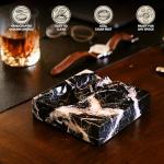 Bey-Berk Zebra Marble Cigar Ashtray with Rests