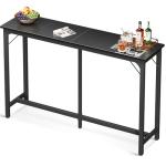 Black Bar Height Pub Table, 63 Inch Sturdy Design