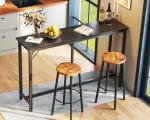 Black Bar Height Pub Table, 63 Inch Sturdy Design