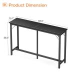 Black Bar Height Pub Table, 63 Inch Sturdy Design