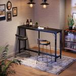 Black Bar Height Pub Table, 63 Inch Sturdy Design