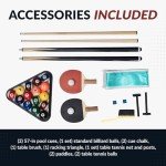 Rustic 7-ft Pool Table Combo Set with Benches