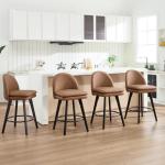 360° Swivel Faux Leather Bar Stools Set of 4