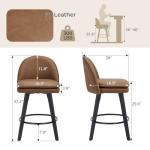 360° Swivel Faux Leather Bar Stools Set of 4