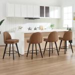 360° Swivel Faux Leather Bar Stools Set of 4