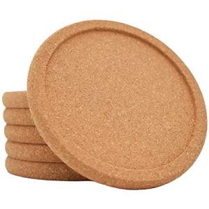 Absorbent 6-Pack Cork Drink Coasters Set