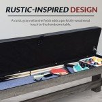 Rustic 7-ft Pool Table Combo Set with Benches