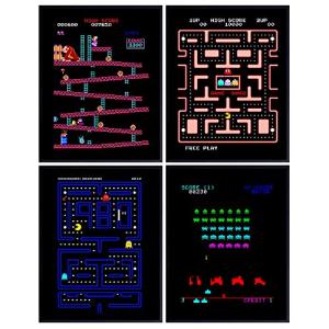 Classic Arcade Games Wall Art Prints Set