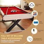 7 FT Rustic Grey Pool Table Set with Cues