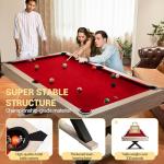 7 FT Rustic Grey Pool Table Set with Cues