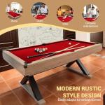 7 FT Rustic Grey Pool Table Set with Cues