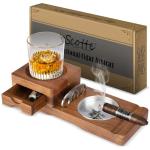 Whiskey Glass Tray & Cigar Ashtray Set