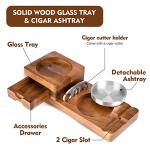 Whiskey Glass Tray & Cigar Ashtray Set