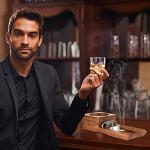 Whiskey Glass Tray & Cigar Ashtray Set