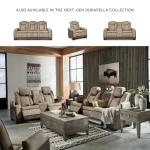 Power Reclining Sofa with USB Charging - Tan/Brown