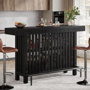Tribesigns 63-Inch Black Mini Bar Table